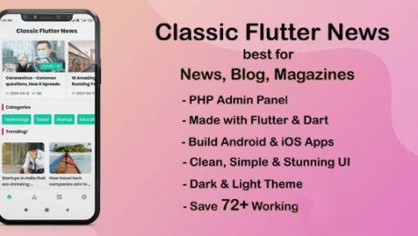 Flutter – سورس کد اپلیکیشن اندروید ویژه سایتهای خبری فارسی زبان