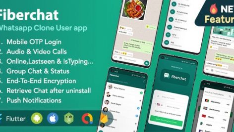 پروژه Fiberchat | سورس کد اپلیکیشن شبکه اجتماعی در Android & iOS با فلاتر